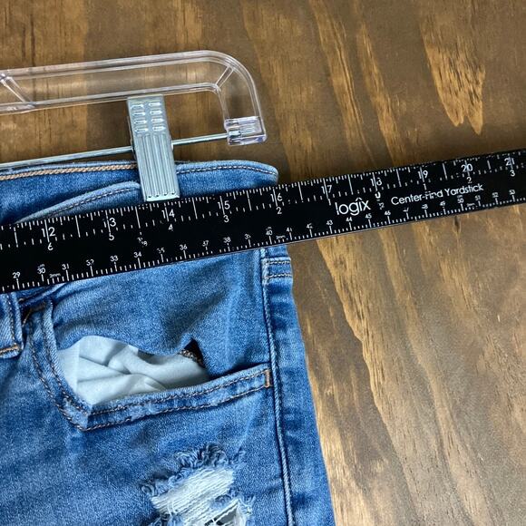 American Eagle Womens Jeans Blue Denim Distressed Jegging Next Level Stretch 12 - Picture 7 of 12